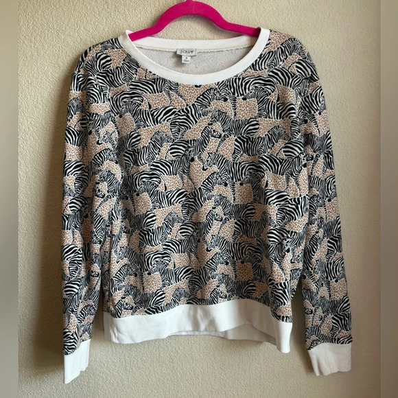 J. Crew Zebra Print Pullover Sweatshirt - Picture 5 of 7